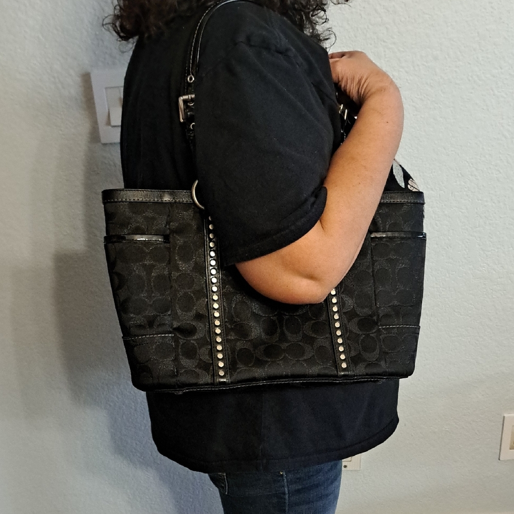 Coach Signature Lurex Studded Tote bag